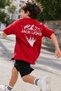Boy's Red Oversize T-Shirt with Pocket Detail and Printed Casual Cotton T-Shirt - 7