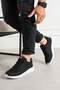 Men's Sneaker Daily Comfortable Sole Sports Shoes Black White - 3
