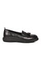 Black genuine leather women's casual shoes - 2