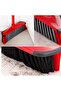 3Action Broom with Stick, Red - 4