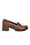 Tan Genuine Leather Women's Heeled Shoes - 2