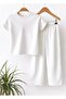 Girl's White T-Shirt Tracksuit Set Plain Premium Comfortable 2-Piece Combination Luxury - 2