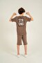 Strong Printed Boys' Shorts with Pendant - T-Shirt Set - 4