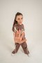 Girls' Top and Bottom Tracksuit Set with Piping on the Top Sleeves, Front Print, Piping on the Lower Side, and Print on the Lower Leg. - 8