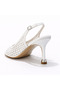 Women's Hand Knitted Heeled Shoes 8 cm Thin Heel Stylish Summer Shoes - 5