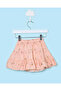 Infant Girls Peach Printed Tiered Skirt - 4