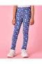Girls Navy Printed Leggings