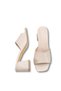 Alya Nina Women's Heeled Slippers 0012202 Beige Wrinkled Patent Leather - 5