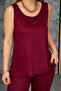 Women's Strappy Round Neck Viscose Two Thread Blouse and Sweatpants Double Set - 3