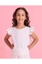 Girls White Textured Top And Short Casual Set - 2