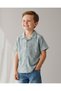 Boys Indigo Jacquard Resort Collar Short Sleeve Shirt