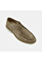 Men's Dark Beige Lace-Up Classic Suede Shoes - 7