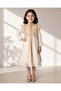 Girls White Embroidered Layered Dress - 2