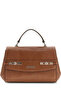 Melinda Women's Brown Shoulder Bag with Top Handle and Cover Hwkl9933200-Cog
