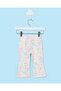 Infant Girls White Printed Rib Leggings - 4
