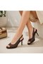 Women's Hand Knitted Heeled Shoes 8 cm Thin Heel Stylish Summer Shoes - 7