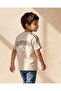 Boys Khaki Striped Sleeve Modal T-Shirt - 3