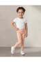 Girls Peach Butterfly Printed Leggings - 2