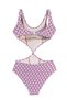 Hilde - Heart Figured Cut-Out Knot Detailed Girls' Swimsuit by Nessi Byrd - 2