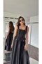 Premium Design Corset Detailed Thick Strap Long Dress