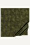 Oil Green Piping Detail Patterned Muslin Scarf - 2