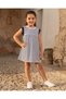 Girls White And Black Striped Dress - 5