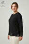 Women's Lace Wrapped Stripe Patterned Embroidered Stone-Embellished Slit Lycra Mother Combed Cotton Blouse - 2