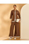 Women Brown Wide Leg Woven Trousers - 2