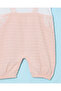 طقم رومبير للأطفال باللونين الأبيض والخوخي مع تطريز - 3