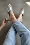 Zafira Silver (7 cm Heel Length) Square Toe Heeled Slippers Shoes - 6