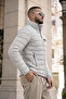Men's Casual Pocketed Basic Lined Gray Puffer Jacket - 6