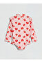 Floral Patterned Pink Long Sleeve Patterned Baby Girl Swimsuit - 2