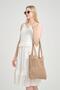 Women's Camel Color Straw Large Size Beach & Daily Use Bag - 4