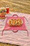 Adjustable Lace-Up Picnic Borcam Carrying Bag, Double Layer Red Gingham 50X80Cm - 2