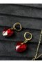 Red Color Heart Design Necklace Earring Daily Women Set - 4