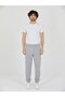 Gray Men's Sweatpants with Zipper Pockets, Slim Fit, Ribbed Cuffs, Sports Sweatpants