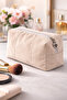 Multi-Purpose Care Bag Large Size Organizer Beige Heart Zippered Makeup Travel Bag - 7