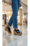 Women's High Straw Look Wedge Heel Sandals Shoes Slippers with Closed Top Buckle Detail - 2