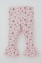 Girl's Tights Set with Floral Pattern and Ruffle Detail at the Leg, 3-7 Years, Pink - 5