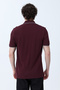 Men's Polo Collar Lily Embroidered 100% Cotton T-Shirt Burgundy Gray - 26Y 2118 - 6