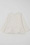 Girl's Tights Set with Heart Pattern and Ruffle Detail on the Leg, Ages 3-7, Ecru - 4