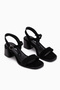 Lucia Genuine Leather Black Suede Heeled Women's Sandals - 4