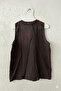 Brown V-Neck Sleeveless Embroidered Casual Cotton Woven Blouse 63 52 - 7