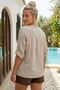Beige Hakim Collar Long Sleeve Buttoned Embroidered Casual Cotton Woven Shirt 73 55 - 7