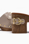 Edita Beige Belt Detailed Platform Heeled Women's Slippers - 5