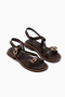 Maggy Brown Cross-Strapped Women's Sandals - 3