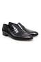 Black Color Laceless Genuine Leather Leather Sole Men's Shoes