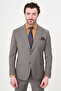 Pinstripe Slim Fit Wide Collar Premium Wool Men's Suit Brown - 44320.26Y - 4