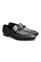 Gray Color Laceless Genuine Leather Men's Shoes