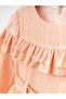 Girl's Dress with Ruffles on the Shoulder - 3